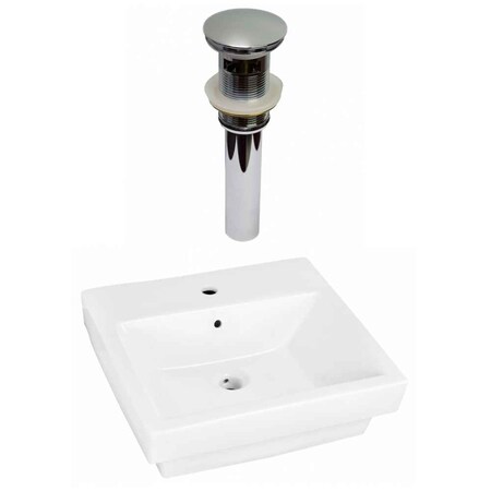 American Imaginations 19-in. W Above Counter White Vessel Set For 1 Hole Center Faucet AI-31531